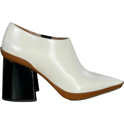 MARNI Colorblock Punta Punta Tacón Bloque Mules Botas Blanco Tostado Para Mujer EU 36 US 6 Foto 1 de 4