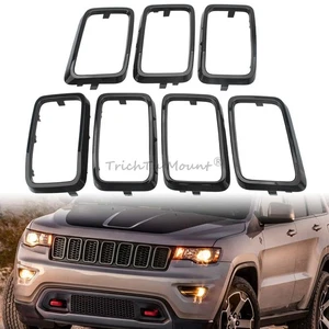 7pcs Front Grille Trim Ring Insert Cover Fit for Jeep Grand Cherokee 2017-2021 - Picture 1 of 24