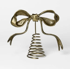 "Cubierta de árbol con arco de metal dorado | Moderna decoración navideña vintage de 6,5""" - Imagen 1 de 5