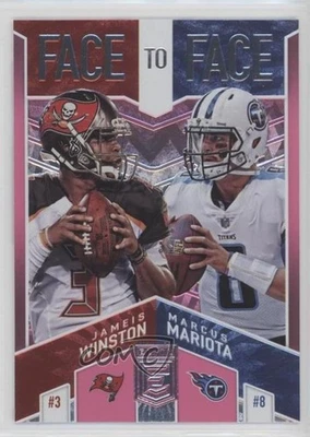 2018 Donruss Elite Face to Face Pink Marcus Mariota Jameis Winston #F2F-9 - Image 1 of 2
