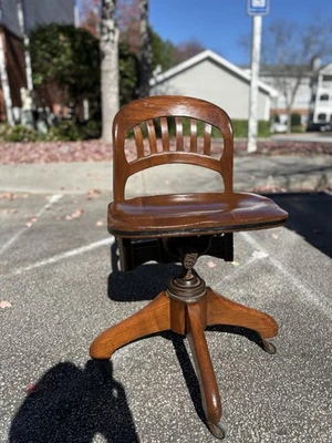 Vintage Sikes Co Solid Wood Adjustable Office Chair Mid Century Modern - Image 1 of 4