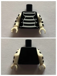 LEGO Black Torso Mime Shirt with White Stripes 973pb0712c01 col025 Set col02-9 - Picture 1 of 1