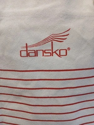 Bolso de Mano Dansko Grande de Lona Blanco con Rayas Rojas Asas de Cuerda Excelente Estado Foto 1 de 4