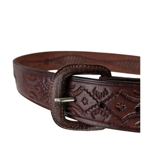 Cinturón Hombre Mexicano Hecho a Mano + Tejido Cuero Hebilla Cintura 34-38" 11/2" Ancho EVU - Imagen 1 de 8