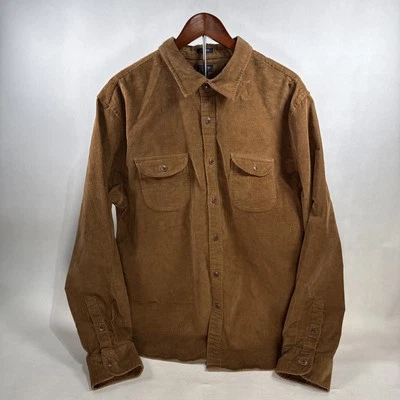 J Crew Corduroy Work Shirt Mens Extra Large Brown Classic Fit Button Up XL BB768 - Image 1 of 4