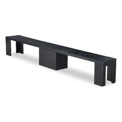 Banco moderno extensível East West Furniture Xtenczar com acabamento preto - Imagem 1 de 3