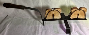 Antique Fireplace Hearth Blacksmith Hand Forged Iron Toaster Rotates 1840s. - Picture 1 of 19