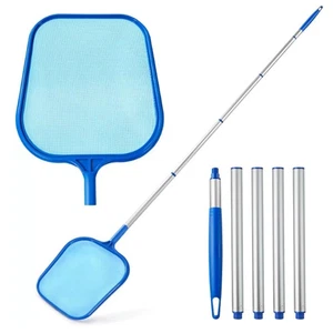 Swimming Pool Debris Leaf Skimmer Mesh Net 3 Way Cleaning & Telescopic Pole - Picture 1 of 18
