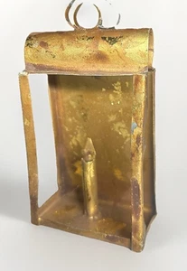 Antike Kerze Goldflocken handgefertigt Weihnachtsschmuck Metall 40er 50er - Bild 1 von 6