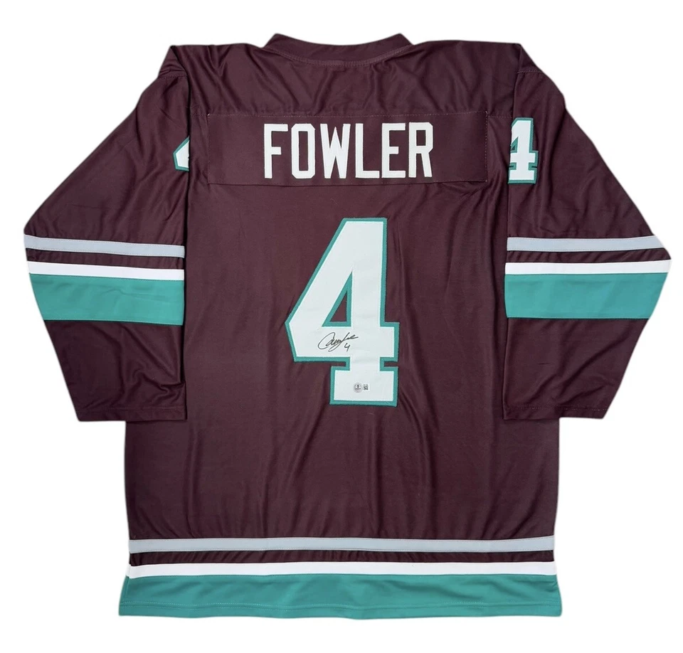 Camiseta deportiva autografiada firmada por Cam Fowler Anaheim Ducks personalizada EggPlant Beckett certificado de autenticidad Foto 1 de 3