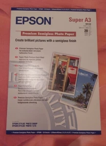 2er Set EPSON Fotopapier A3+ C13S041316 Premium Glossy 250g/qm je 20 Blatt - Bild 1 von 4