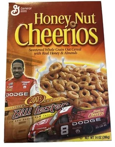 2003 General Mills Honey Nut Cheerios Cereal Bill Lester Truck Series Empty Box - Picture 1 of 5