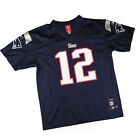 Maillot de football à domicile jeunesse NFL Reebok Tom Brady #12 New England Patriots taille XL
