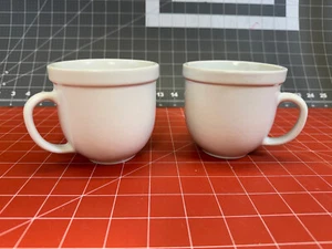 2 Pottery Barn Suppertime White Coffee Tea Mugs Cup 10oz Heavy Diner Replacement - Picture 1 of 8