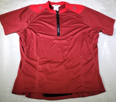 Pearl Izumi Cycling Shirt Mens 2XL Maroon Quarter Zip Back Zipper Stretch - Image 1 of 4