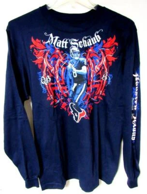 Houston Texans Hombres Grande Manga Larga Pantalla Matt Schaub QB #8 Camiseta C1 1149 Foto 1 de 4