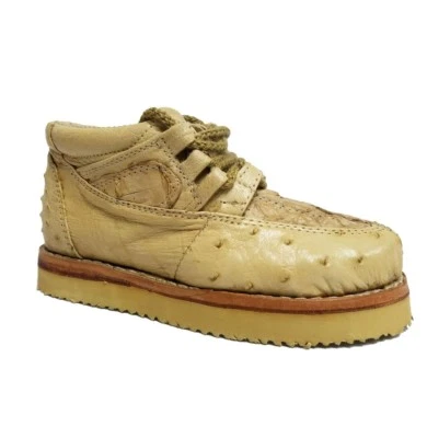Kids Sand Crocodile Ostrich Exotic Skin Tennis Shoes Toddler Size 10 - Image 1 of 4