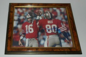 Joe Montana 16 Jerry Rice 80 Signed 8x10 Photo Autograph SF 49ers NFL HOF COA - Picture 1 of 9