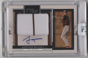 Tarjeta de camiseta autografiada de Jackson Merrill Panini Three and Two 2024 05/99 Padres - Imagen 1 de 2
