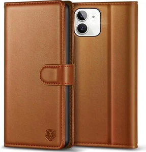 iPhone 12 Case Cover Flip Folio  Wallet Card Slot Stand For Apple BROWN - Picture 1 of 7