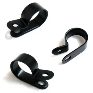 Plastic P Clips Black Wire Cable Fasteners R-type Nylon Cable Clamp - Picture 1 of 5