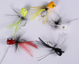 10-30pcs Fly Fishing Lures Bass Poppers Flies Topwater Trout Panfish Bass Salmon