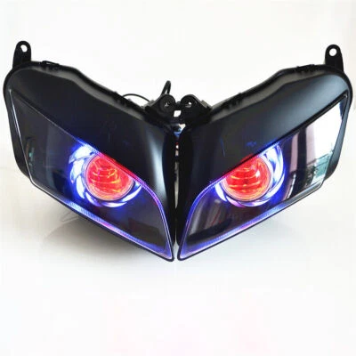 Custom Headlight HID Blue Angel Eyes+Red Demon Eyes for Honda CBR600RR F5 07-12 Foto 1 de 4