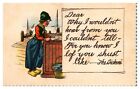 Postcard Woman Reading Poem Dear Why I Wouldn't Hear From You 9116
