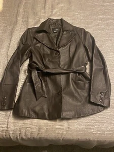 East 5th Women's Genuine Leather Jacket Size M Brown Preowned Coat - Picture 1 of 5