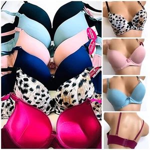 6 Pack Bras Sexy Women's Lingerie Add 2 Cup Push-ups Padded Bra Brassiere Sz 38C - Picture 1 of 7