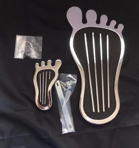 NEW Vintage Style BAREFOOT Gas Pedal Cover + Floor Dimmer Switch Cover SET PAIR - Picture 1 of 6