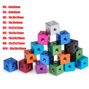 Tuerca de cubo de aluminio M3,4,5,6,8,10 conector soporte de fijación espaciador cuadrado separador - Imagen 1 de 16