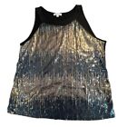 Mauve Sequined Sleeved Blouse Women’s 3X Gold Sequins