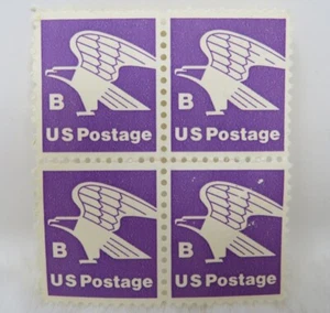 US - 1981 - (18 Cents) Purple Non-Denominated Eagle B Stamp 1820 4 Stamps  - Picture 1 of 2