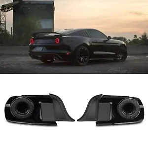 Ford Mustang 15-22 LED Tail Lights Iconic Halo Smoked Lens - Picture 1 of 11