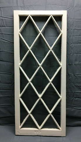 Antique 20 Lite Diamond Mission Sash Sidelight Shabby 20x47 Cottage Chic 73-22B Cover