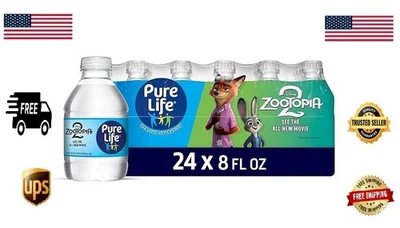 Botellas de agua purificadas Pure Life, paquete de 24 botellas de plástico - 8 fl oz Foto 1 de 3