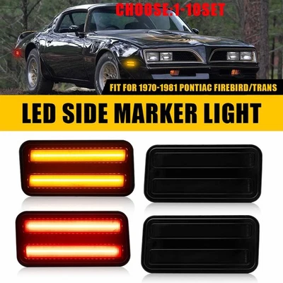 Luces LED laterales rojas trans ámbar/trans para Pontiac Firebird 1970-1981 EE. UU. Foto 1 de 4