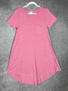 LuLaRoe Carly A-Line Dress Womens Size Small Pink High-Low Chest Pocket Pullover - Picture 1 of 7