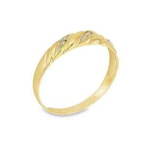 Anillo torcido de diamantes de oro amarillo de 9 quilates - tamaño O1/2 - 5 mm - Imagen 1 de 4