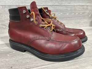 Vintage Red Wing Boots 6" SuperSole 204 Boot Red Leather Moc-Toe Men's UK 11 - Picture 1 of 12
