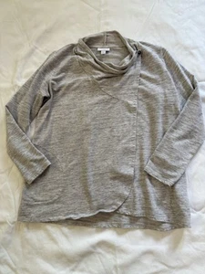 Pure Jill Sweater Womens Medium Petite Gray Pullover Pockets Tunic Pima Cotton - Picture 1 of 6