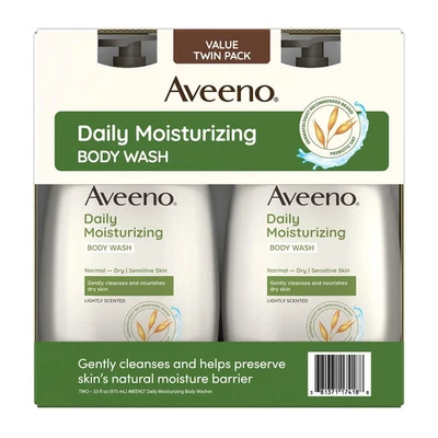 Aveeno Daily Moisturizing Body Wash 33oz 2 Pack Soothing Cleanser - Image 1 of 3