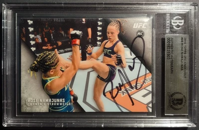 2015 Topps UFC Knockout Rose Namajunas 88 Rookie Autograph BGS RC Auto - Image 1 of 2