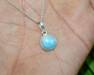 Collar De Larimar Azul De Plata Esterlina 925 Joyería Bohemia Regalo Para Hija - Imagen 1 de 7