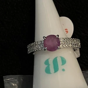 🔥🔥Ring Bomb Party RBP2174 Pure Delight Purple Quartz on Rhodium Size 10🔥🔥 - Picture 1 of 4