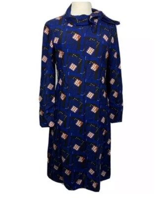 Vestido retro vintage años 70 Adele Simpson Union Made A Line cuello atado oficina carrera Foto 1 de 4