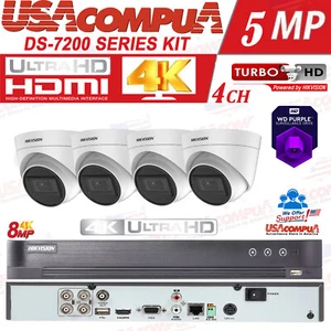 HIKVISION 4-KANAL SICHERHEITSSYSTEM 4-KANAL 4K EXIR IR 40M TURRET HDD INKLUSIVE - Bild 1 von 10