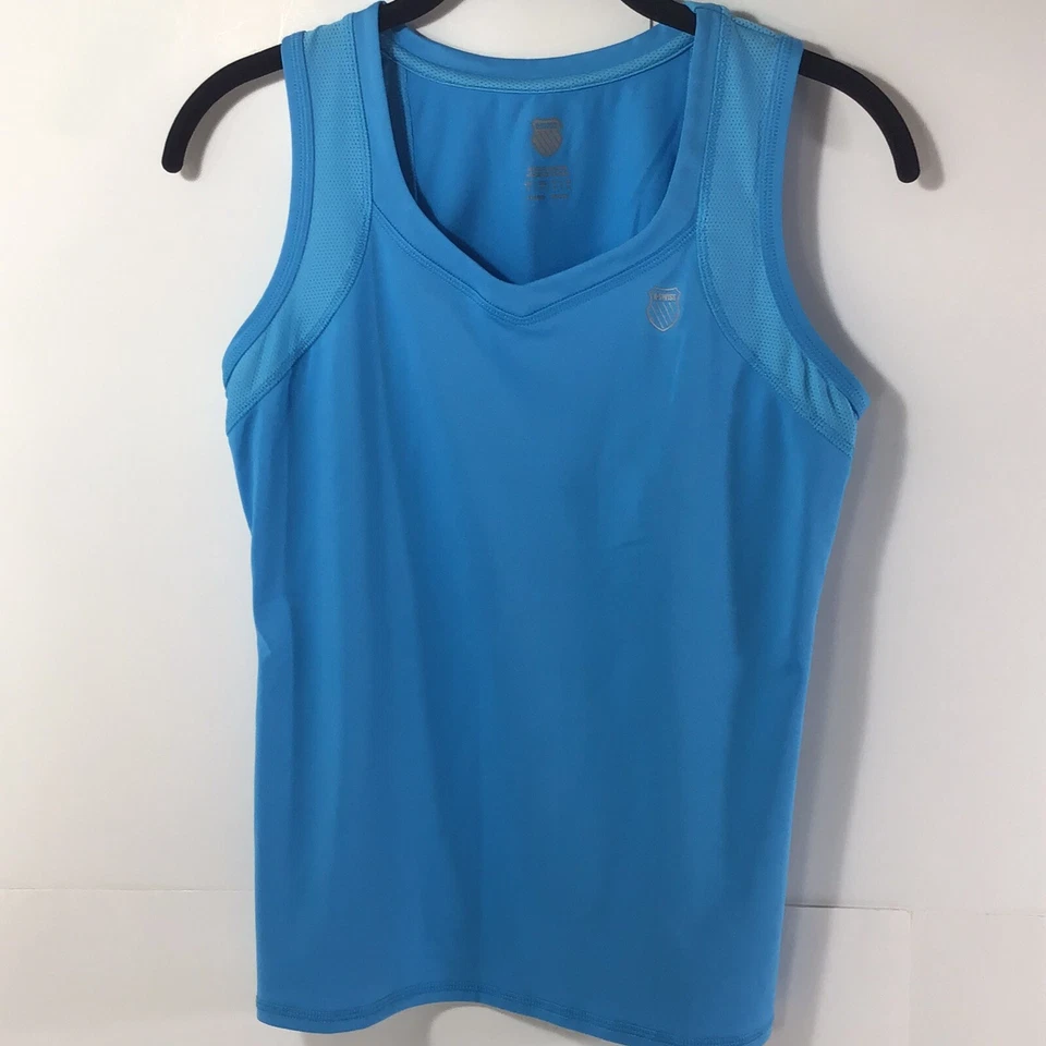 Camiseta sin mangas K-Swiss para mujer pequeña azul ventilada tenis fitness yoga correr Foto 1 de 4