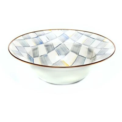MACKENZIE-CHILDS Sterling Check Serving Bowl, Large 12-Inch Enamel Serving Dish - Image 1 of 4